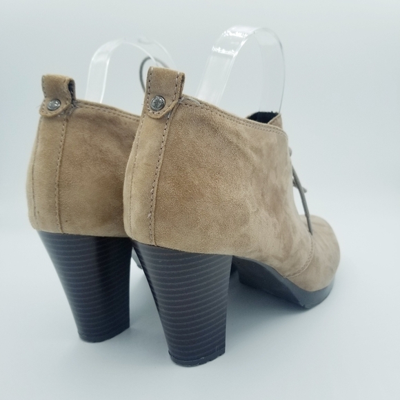 Giani Bernini Brown Tan Leather Suede Ankle Heeled Booties - size 9 - Picture 9 of 16